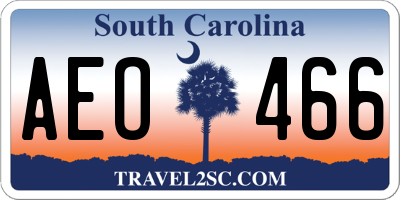 SC license plate AEO466
