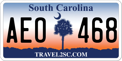SC license plate AEO468