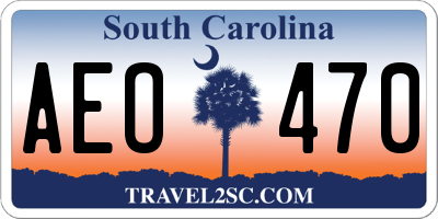 SC license plate AEO470