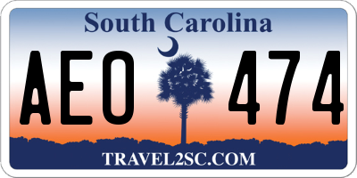 SC license plate AEO474