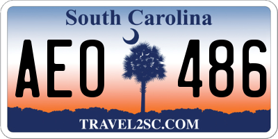 SC license plate AEO486