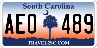 SC license plate AEO489