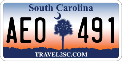 SC license plate AEO491