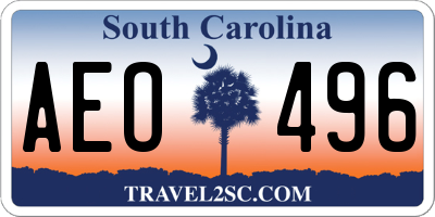 SC license plate AEO496