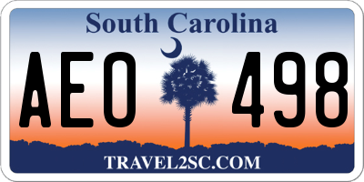 SC license plate AEO498