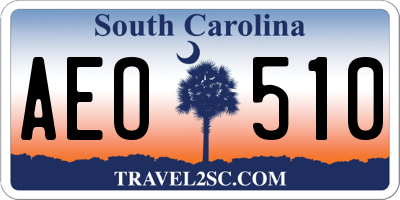 SC license plate AEO510