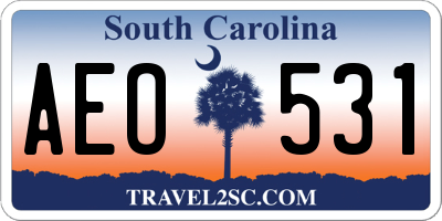 SC license plate AEO531