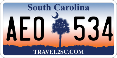 SC license plate AEO534