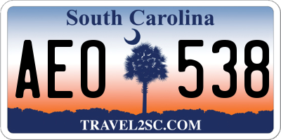 SC license plate AEO538