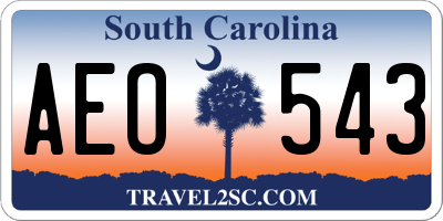 SC license plate AEO543