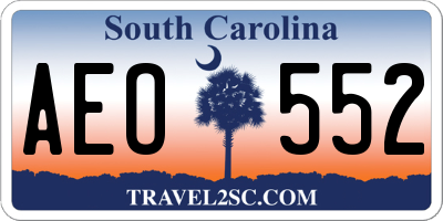SC license plate AEO552