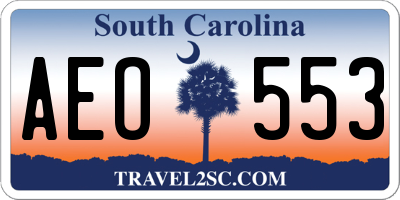 SC license plate AEO553