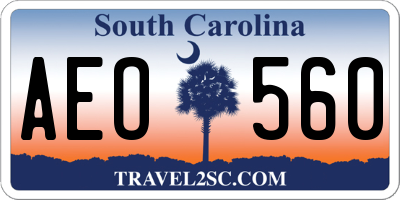 SC license plate AEO560
