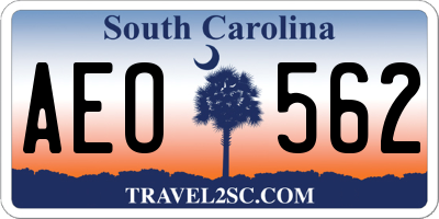 SC license plate AEO562