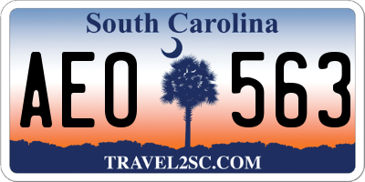 SC license plate AEO563