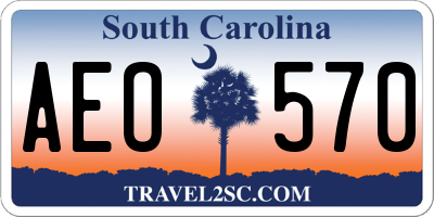 SC license plate AEO570
