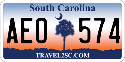 SC license plate AEO574