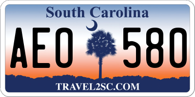 SC license plate AEO580