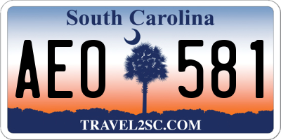 SC license plate AEO581