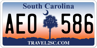 SC license plate AEO586