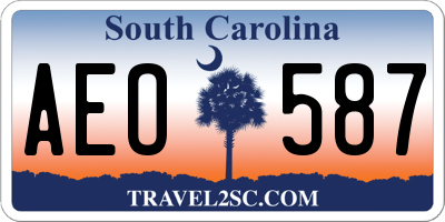 SC license plate AEO587