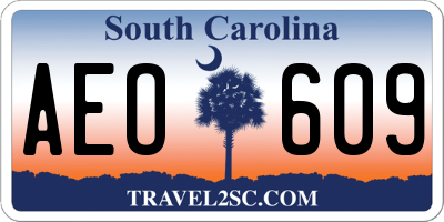 SC license plate AEO609