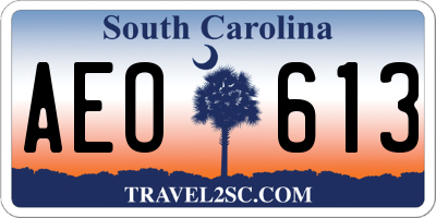 SC license plate AEO613