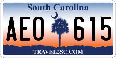 SC license plate AEO615