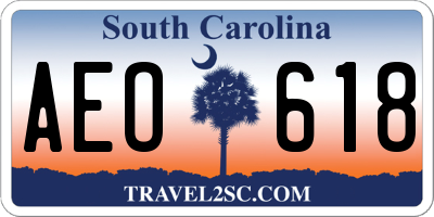 SC license plate AEO618