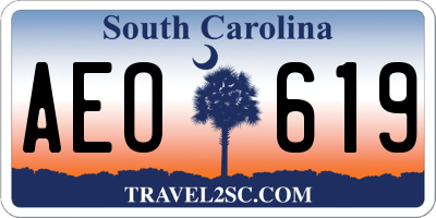 SC license plate AEO619