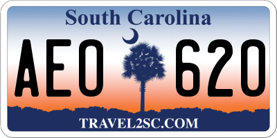 SC license plate AEO620