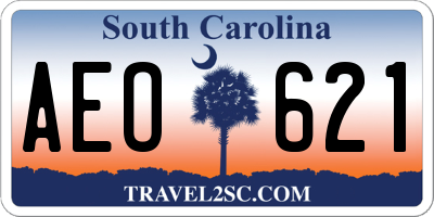 SC license plate AEO621
