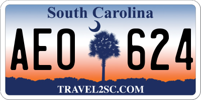 SC license plate AEO624