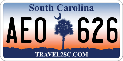 SC license plate AEO626