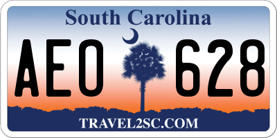 SC license plate AEO628