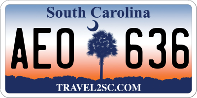 SC license plate AEO636