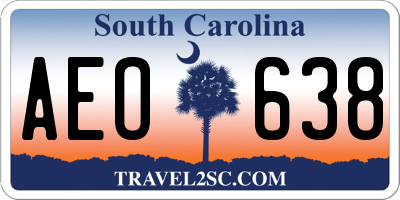 SC license plate AEO638