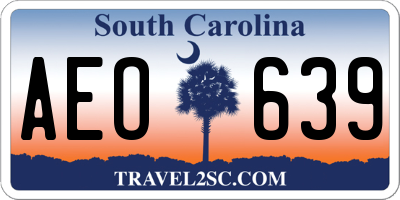 SC license plate AEO639