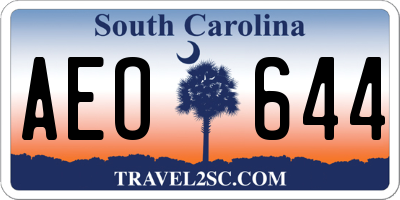 SC license plate AEO644