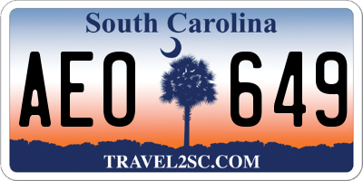 SC license plate AEO649
