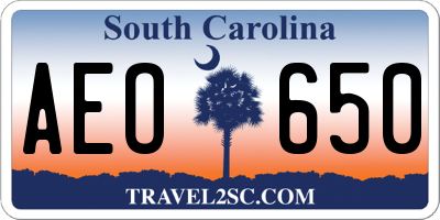 SC license plate AEO650