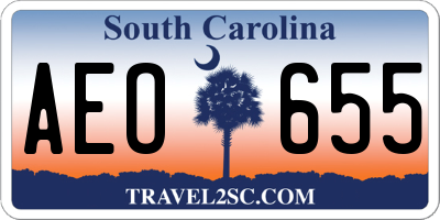 SC license plate AEO655