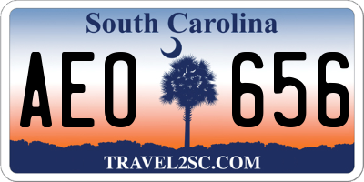SC license plate AEO656