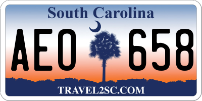 SC license plate AEO658