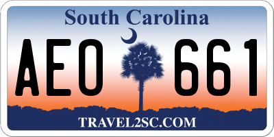 SC license plate AEO661