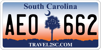 SC license plate AEO662