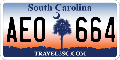 SC license plate AEO664