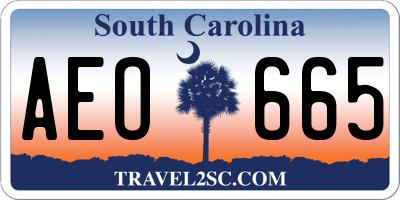 SC license plate AEO665