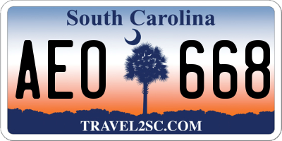 SC license plate AEO668