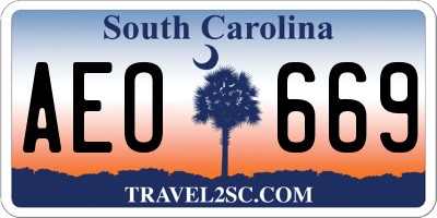 SC license plate AEO669